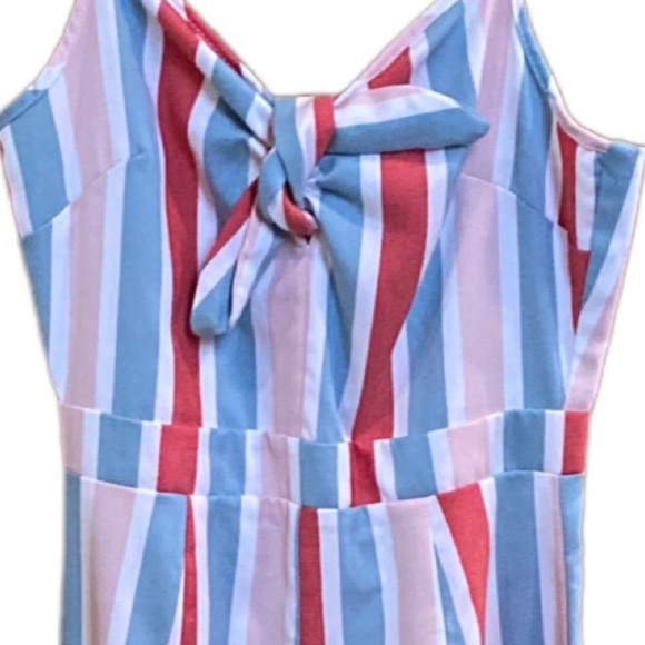 Romeo & Juliet Couture Wide Leg Stripe Jumpsuit - Picture 4 of 10